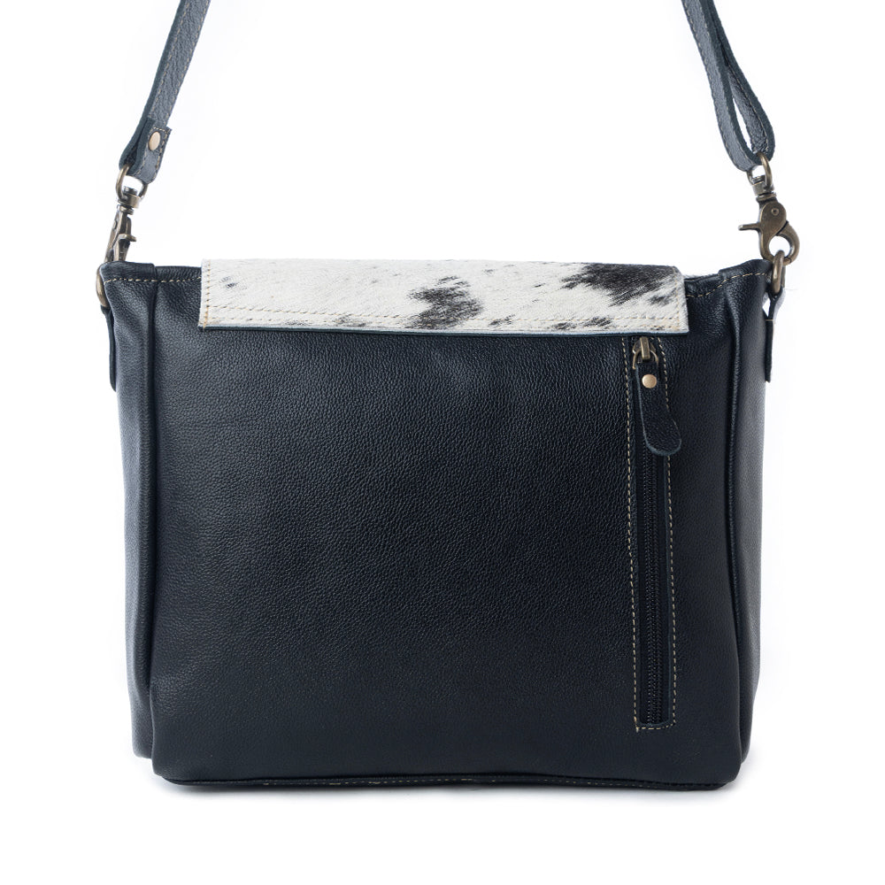 Myra Sagebrush Vale Hairon Leather Concealed Carry Bag in Onyx Frost
