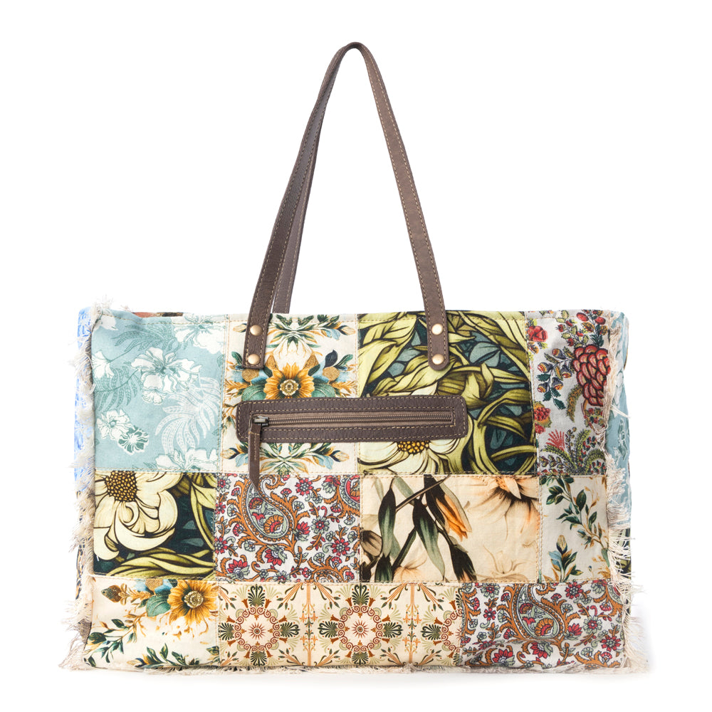 Myra Sundial Hollow Weekender Bag in Multi Patch