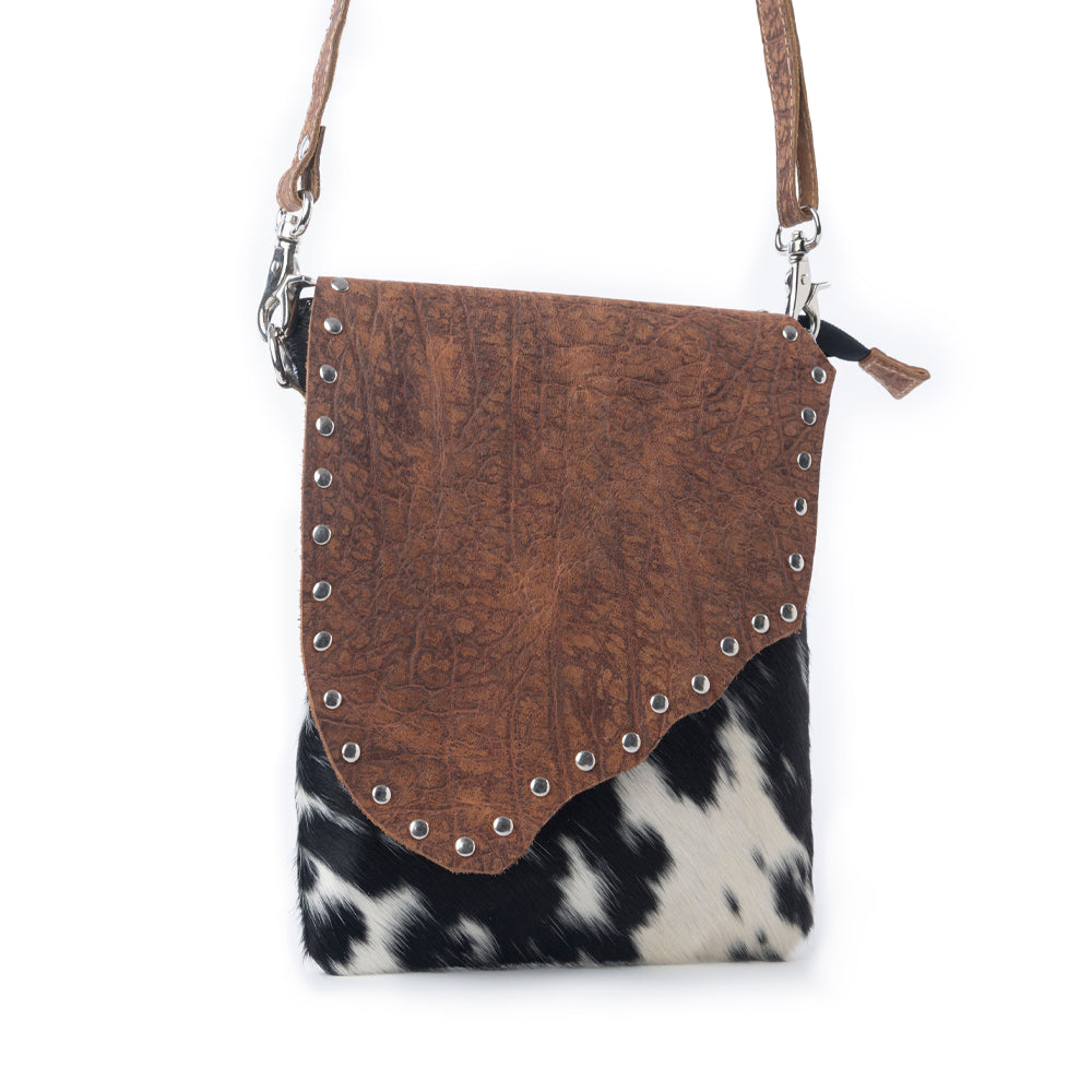 Myra Stonebrook Canvas & Hairon Bag in Spotted Ivory