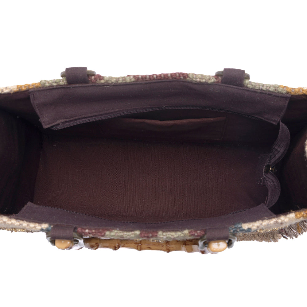 Desert Loom Jute Tote Bag in Olive Amber