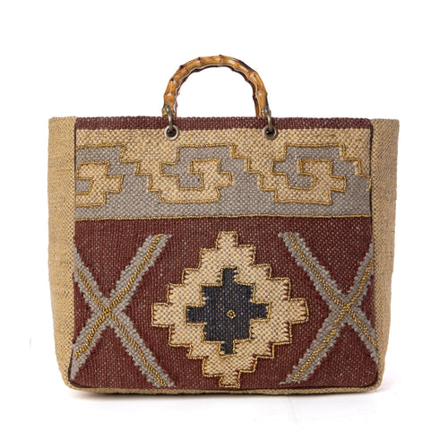 Desert Loom Jute Weekender Bag in Saffron Dune