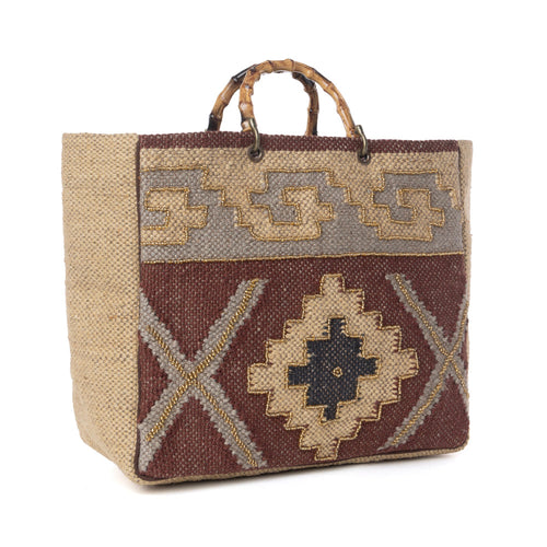 Desert Loom Jute Weekender Bag in Saffron Dune