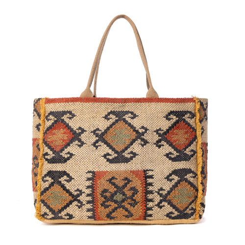 Desert Loom Jute Weekender Bag in Sunbaked Aureate