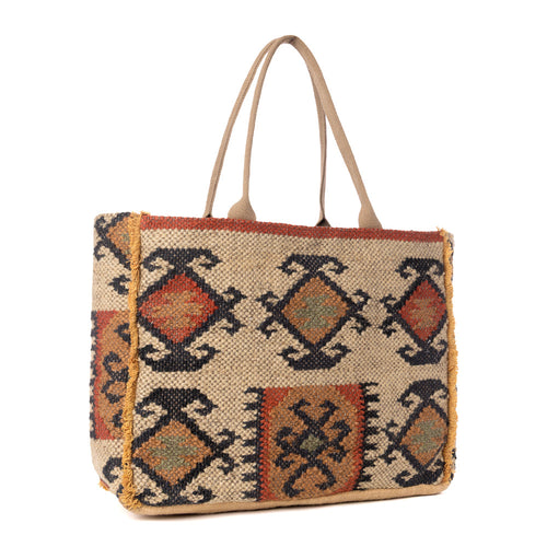 Desert Loom Jute Weekender Bag in Sunbaked Aureate