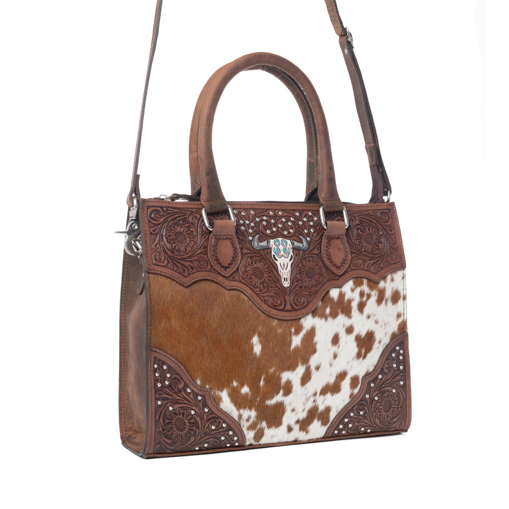 Timber Trail Hairon Leather Concealed Carry Bag in Cream Mocha