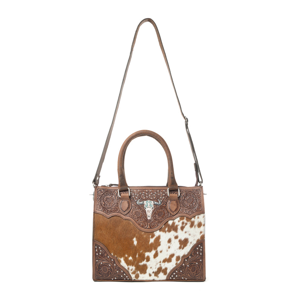 Timber Trail Hairon Leather Concealed Carry Bag in Cream Mocha