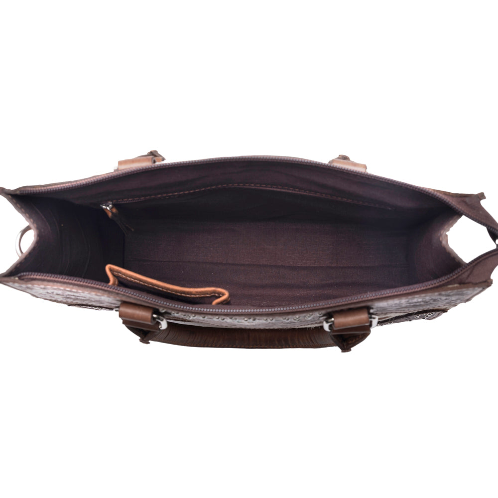 Timber Trail Hairon Leather Concealed Carry Bag in Cream Mocha