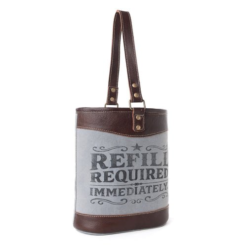 Textura Cotton & Leather Wine Holder in Saddle Frost