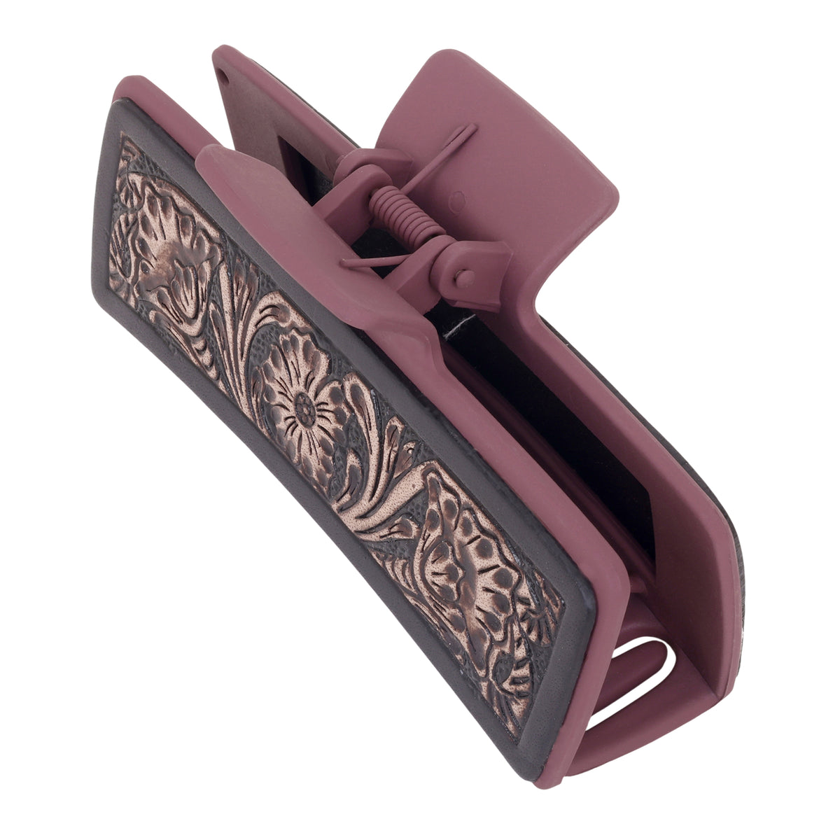 Cindertrail Handtooled Hair Clip in Ebony Cream