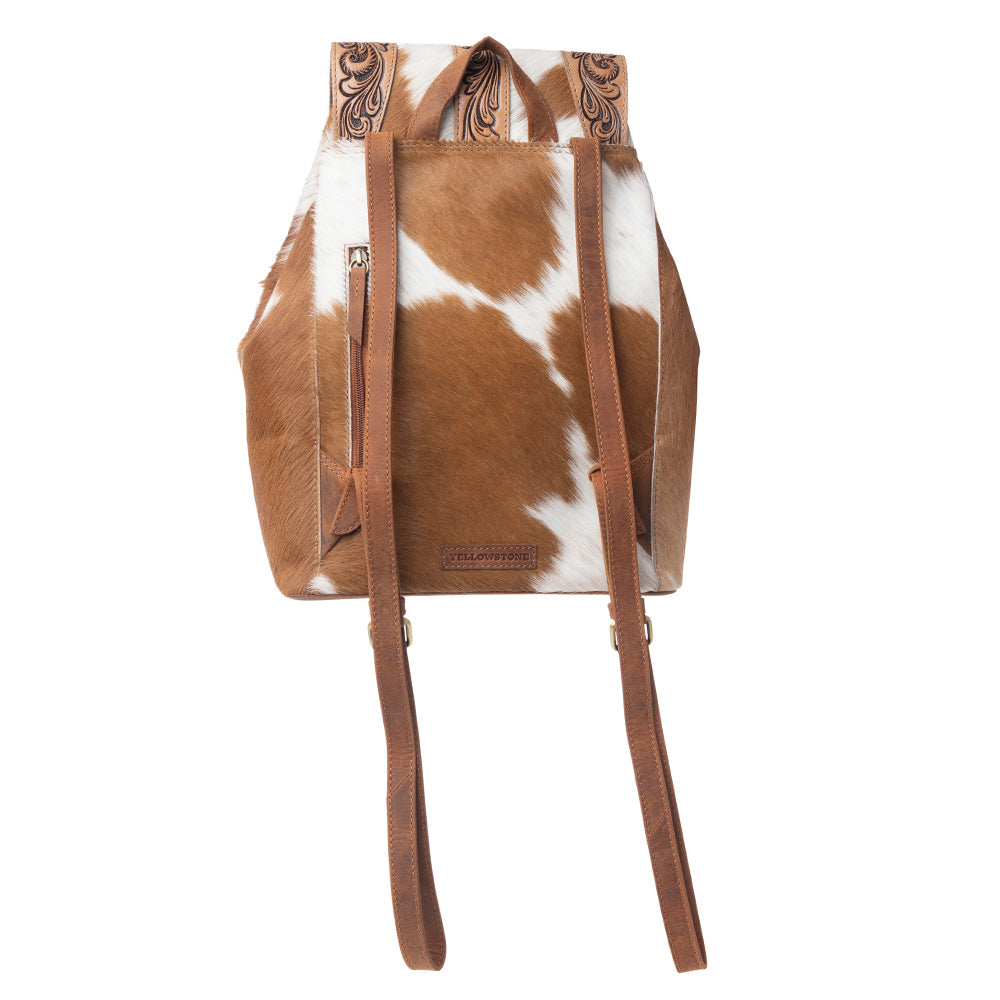 Yellowstone Timber Pass Hairon Handtooled Leather Concealed Carry Bag in Caramel Tan