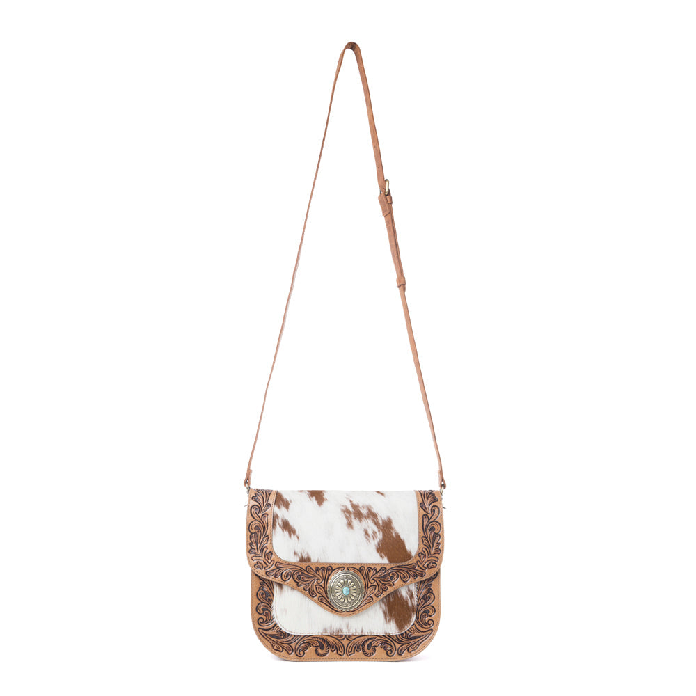 Yellowstone Frontier Ridge Handtooled Bag in Oat Mocha