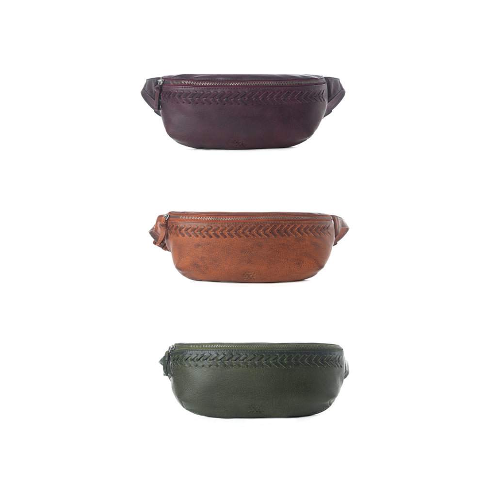 Zidana Amarillo Handstitched Veg Tanned Leather Fanny Pack Variant Combo