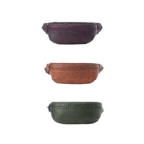 Zidana Amarillo Handstitched Veg Tanned Leather Fanny Pack Variant Combo