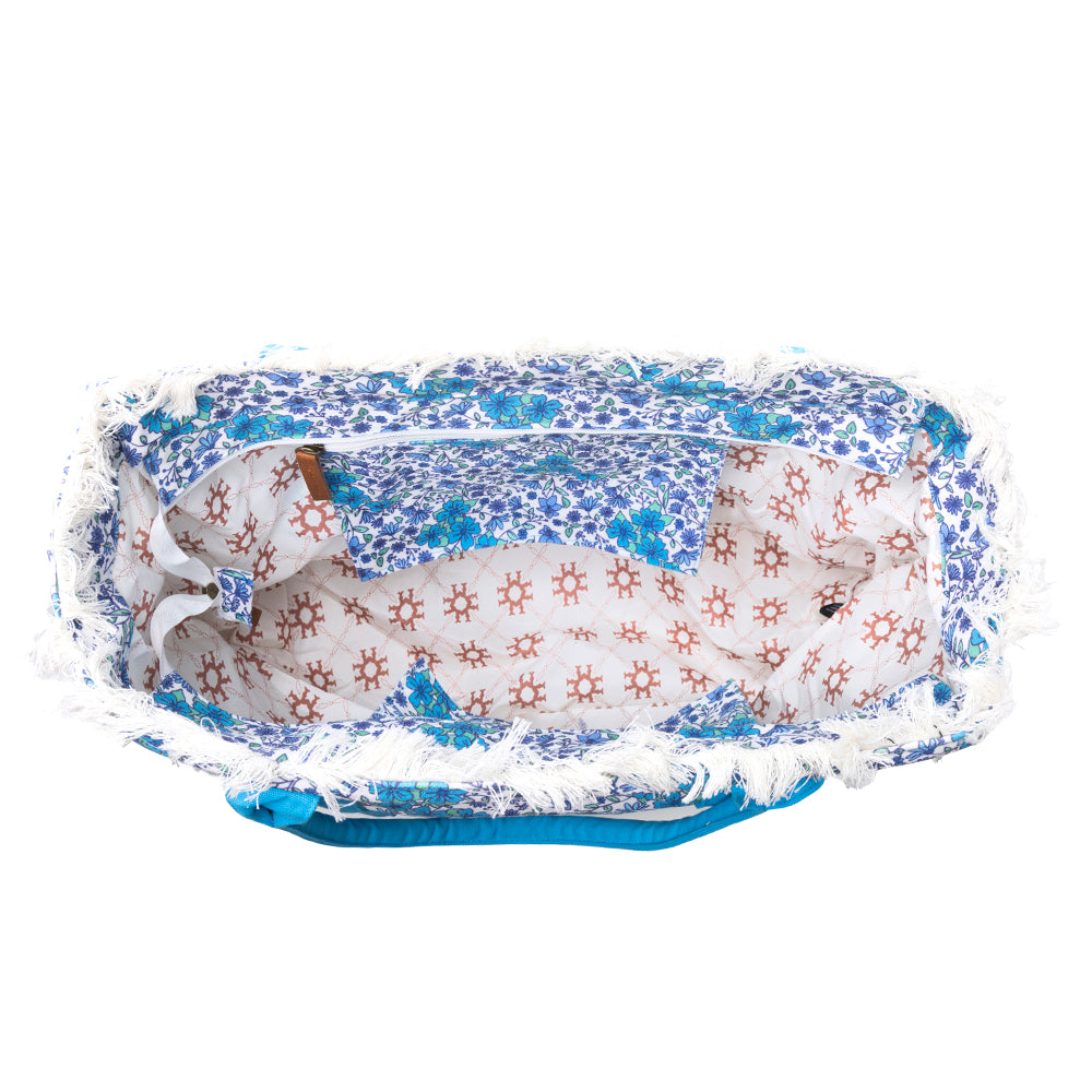 Shoreline Weekender Bag with Beach Mat in Cobalt Sky