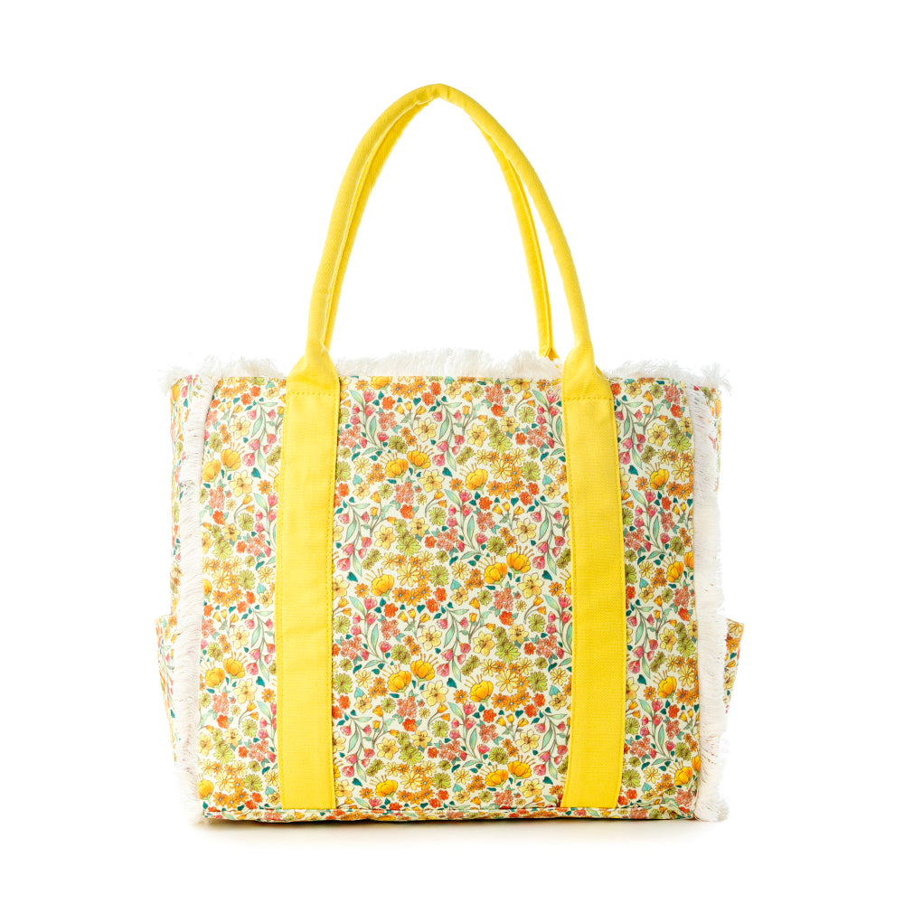 Shoreline Weekender Bag with Beach Mat in Sunlit Yellow