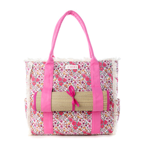 Shoreline Weekender Bag with Beach Mat in Sage Rose