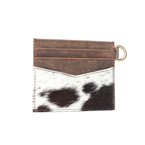 Cowtown Card Holder for Women in black with hair-on detail