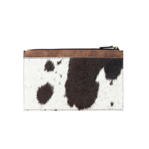 Hayride Hairon Leather Pouch for Women in black