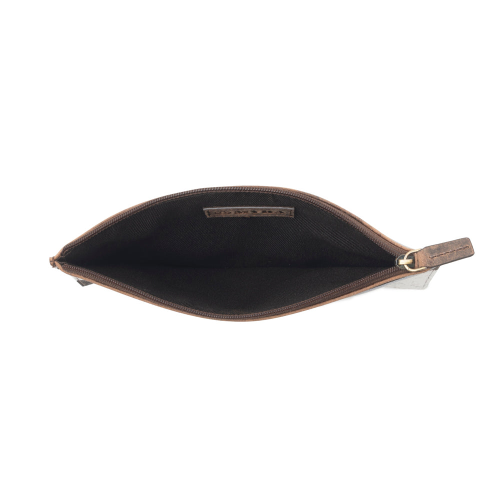 Hayride Hairon Leather Pouch for Women in black