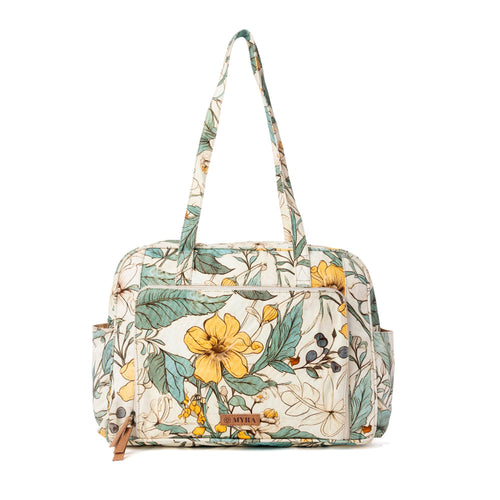 Sunnyfield Cotton Diaper Bag in Ochre Fern