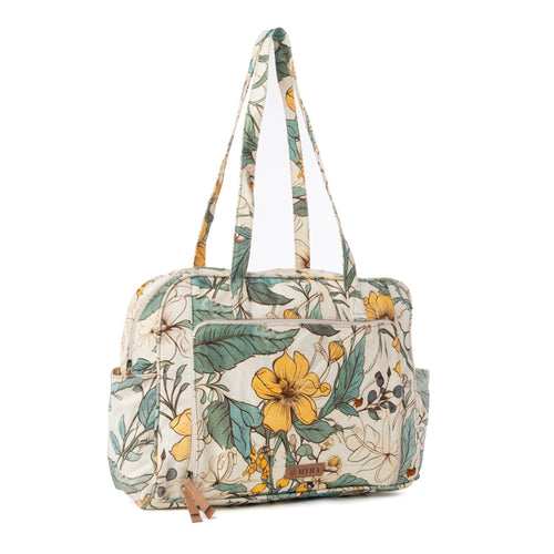 Sunnyfield Cotton Diaper Bag in Ochre Fern