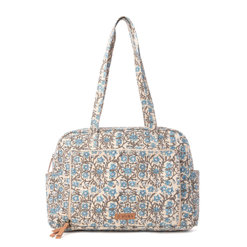 Sunnyfield Cotton Diaper Bag in Dusty Teal
