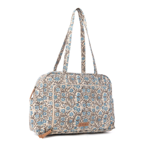Sunnyfield Cotton Diaper Bag in Dusty Teal