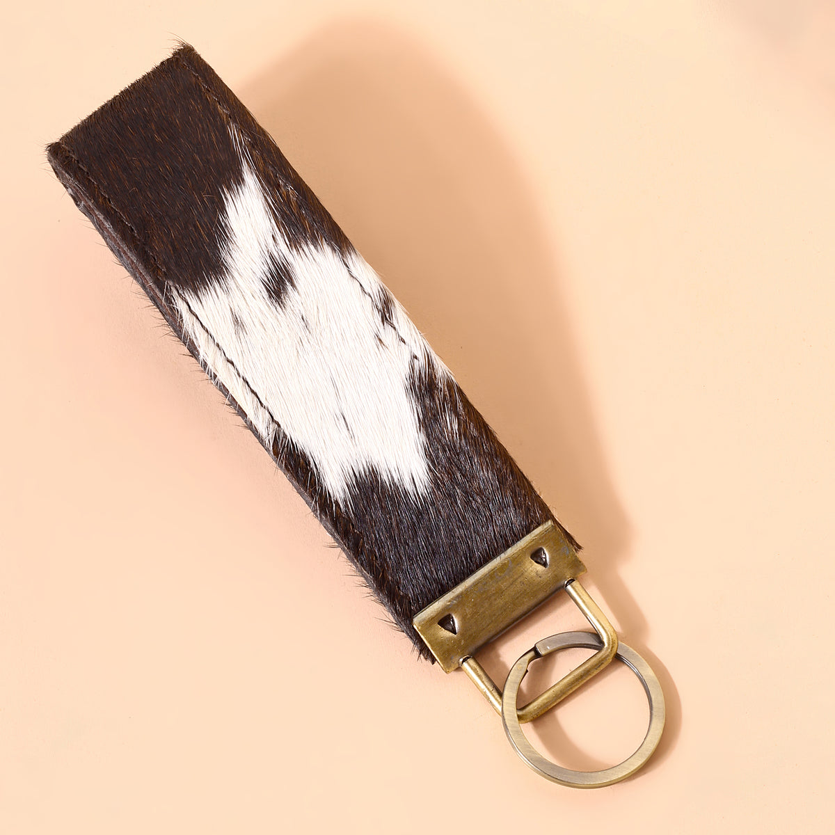 Sacaton Key Fob in black with hair on