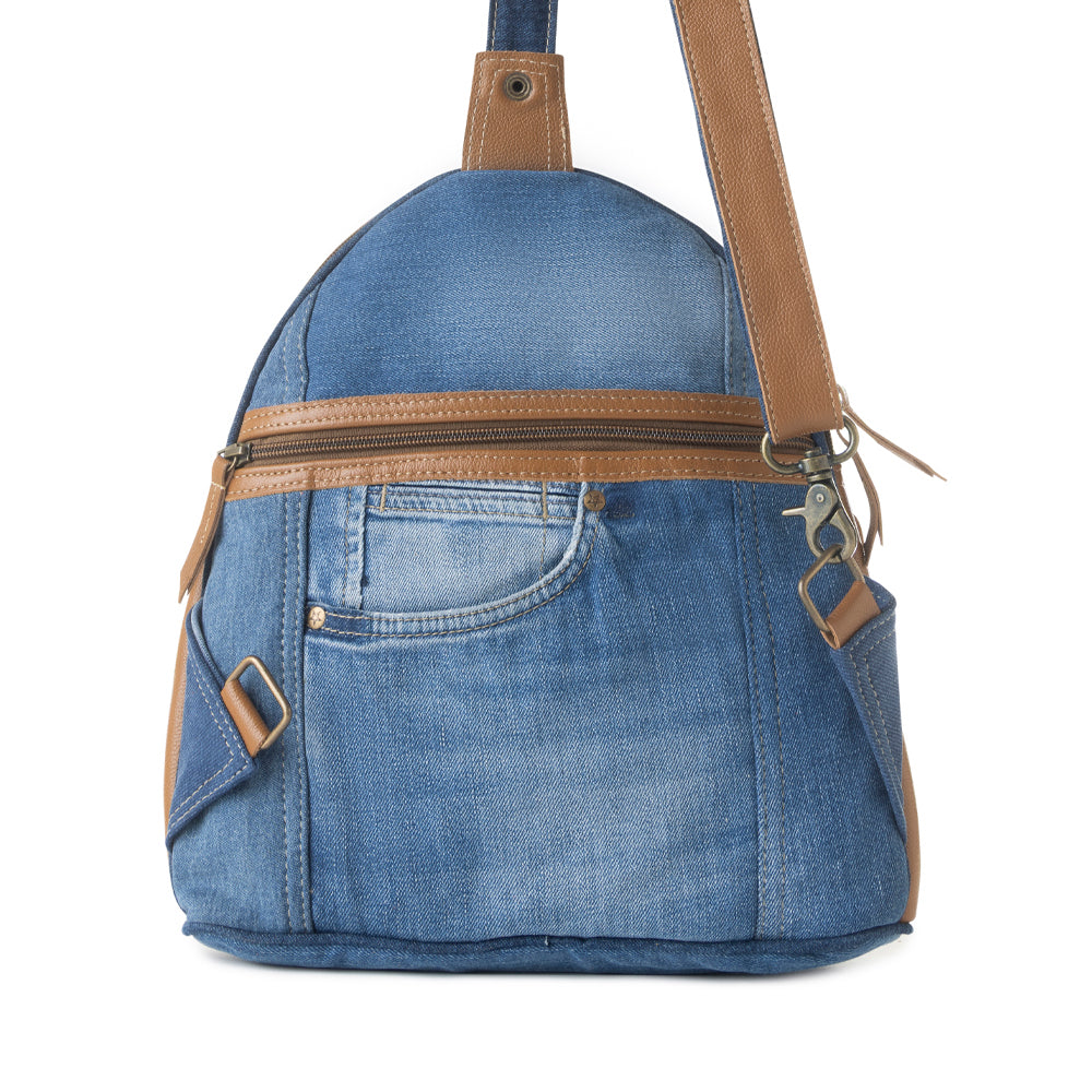 Bluejean fanny pack bag for Women in blue with denim and Front Pocket