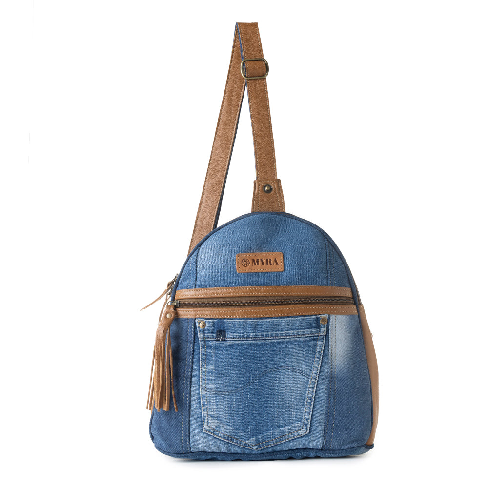 Bluejean fanny pack bag for Women in blue with denim and Front Pocket