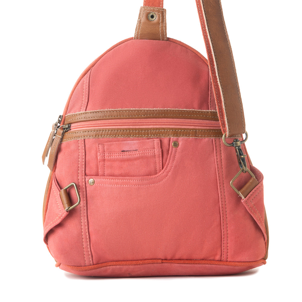 Bandit Denim Fanny Pack Bag for Women in rust with canvas and Front Pocket