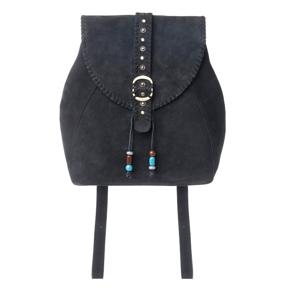 Yellowstone Ironwood Studded Suede Leather Concealed Carry Bag in Shadow Black