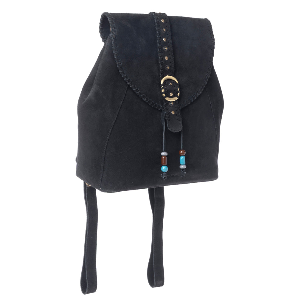 Yellowstone Ironwood Studded Suede Leather Concealed Carry Bag in Shadow Black