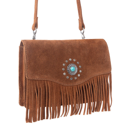 Yellowstone Highland Range Suede Leather Belt Bag in Desert Tan