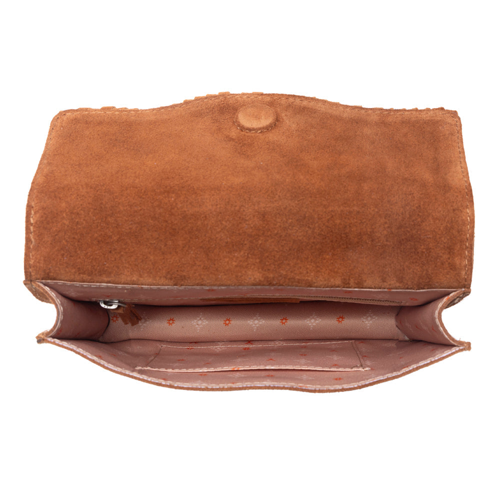 Yellowstone Highland Range Suede Leather Belt Bag in Desert Tan