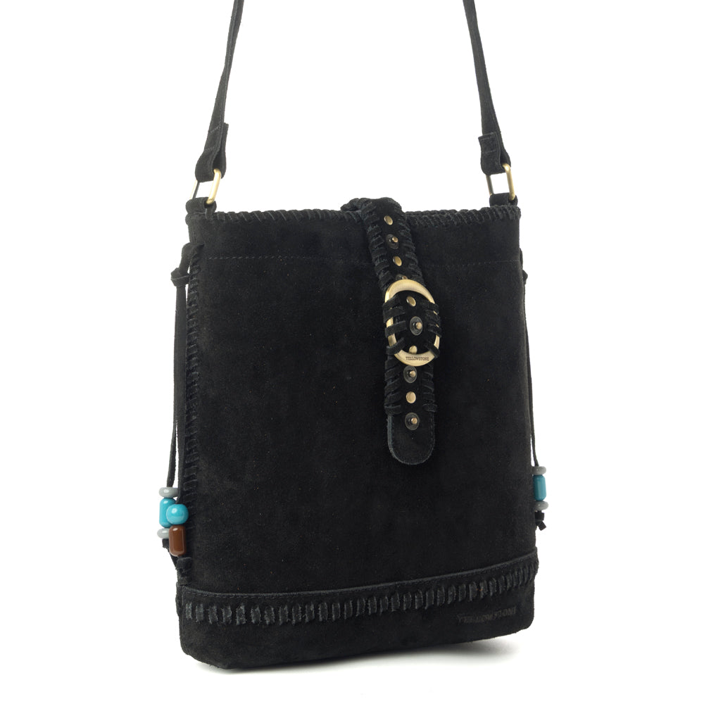Yellowstone Stonecrest Suede Leather Concealed Carry Bag in Charcoal Black