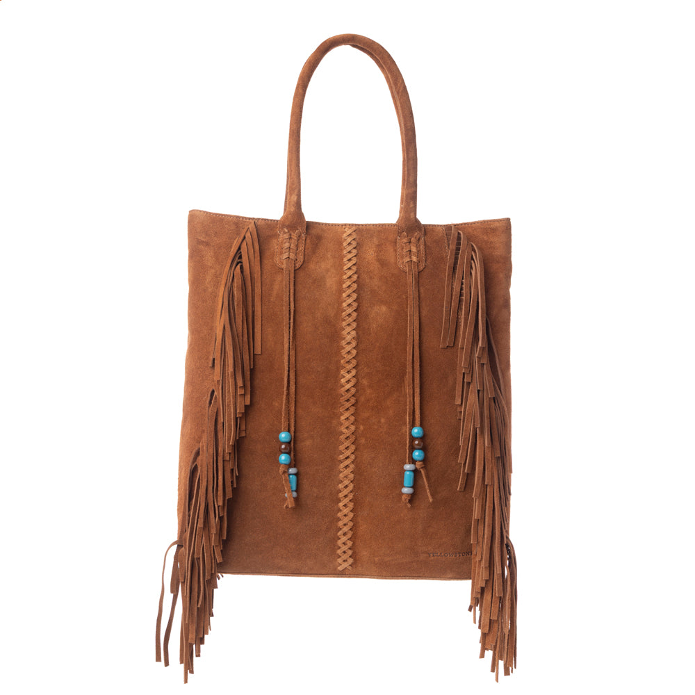 Yellowstone Desert Creek Fringed Suede Leather Concealed Carry Bag in Sand Brown