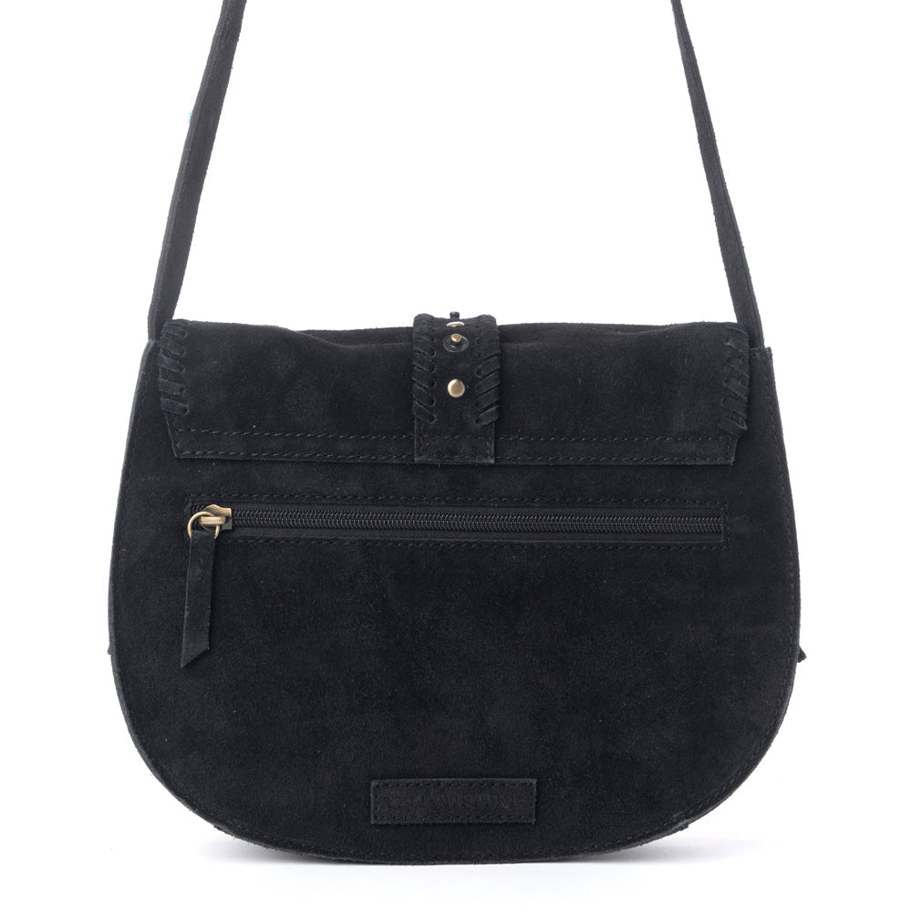 Yellowstone Iron Frontier Suede Leather Bag in Jet Black