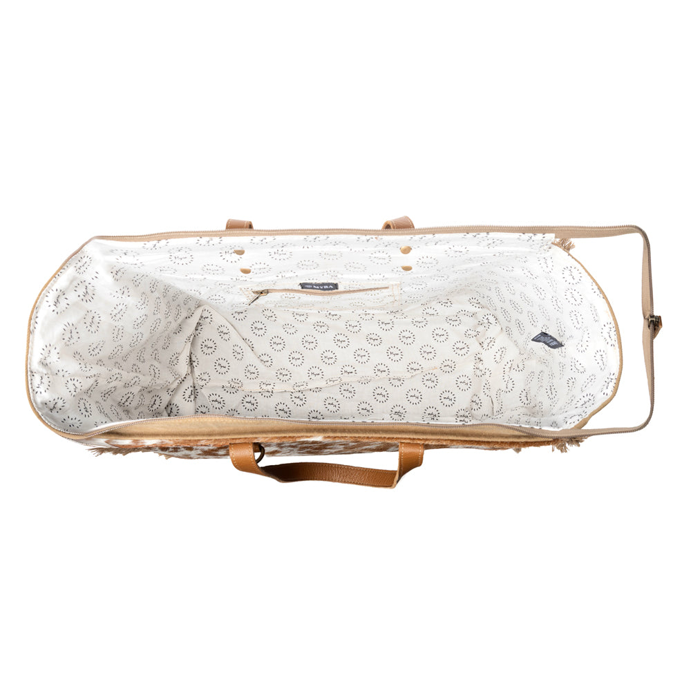 Cartwright Hand-Tooled Bag in Tan & White