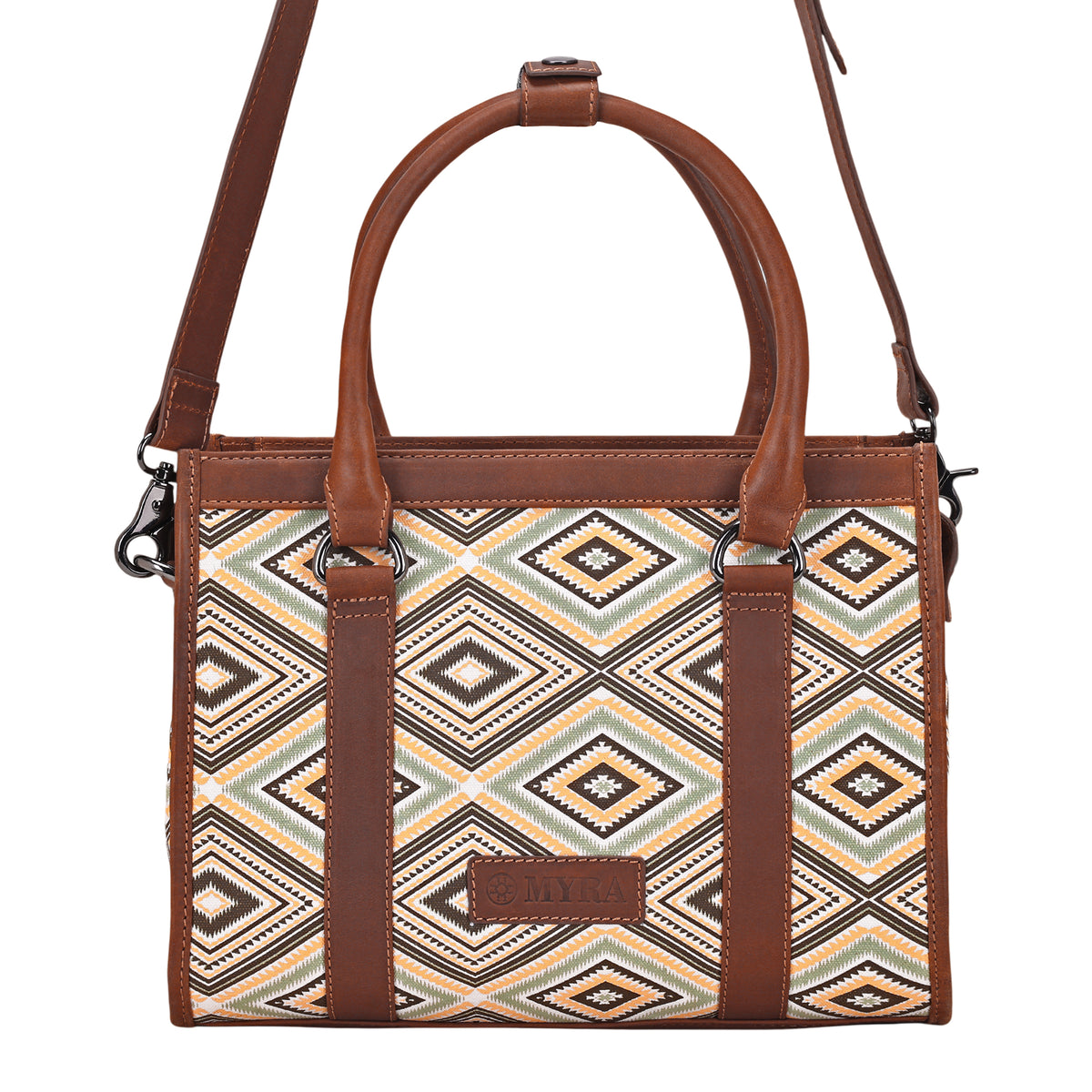 Nuevas Vistas Crossbody Bag in olive and yellow