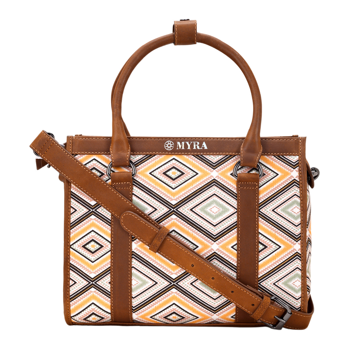 Nuevas Vistas Crossbody Bag in yellow and coral