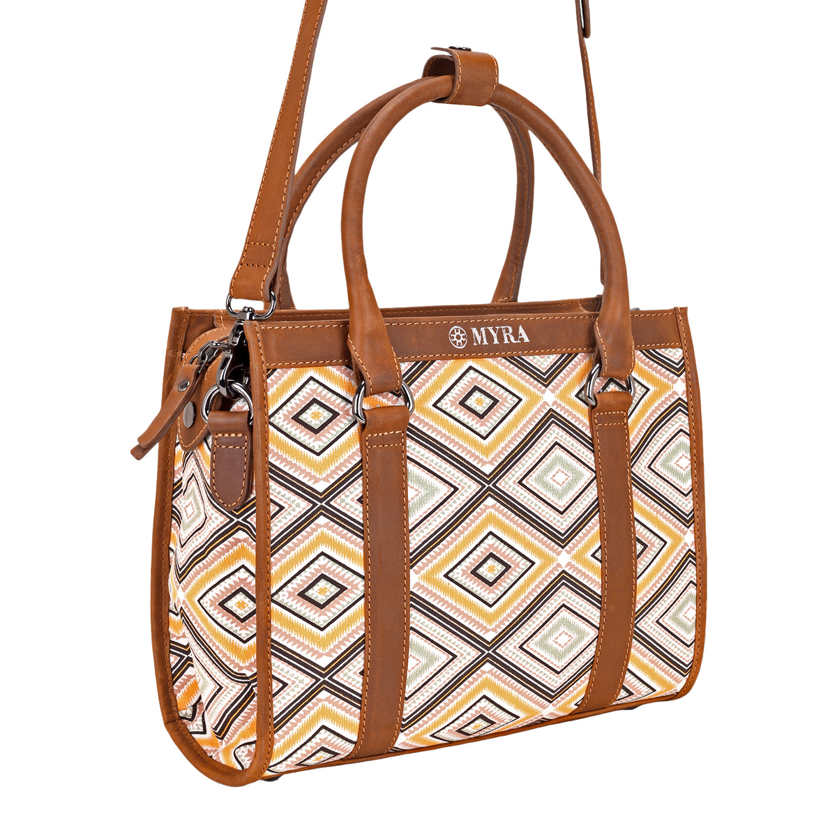 Nuevas Vistas Crossbody Bag in yellow and coral
