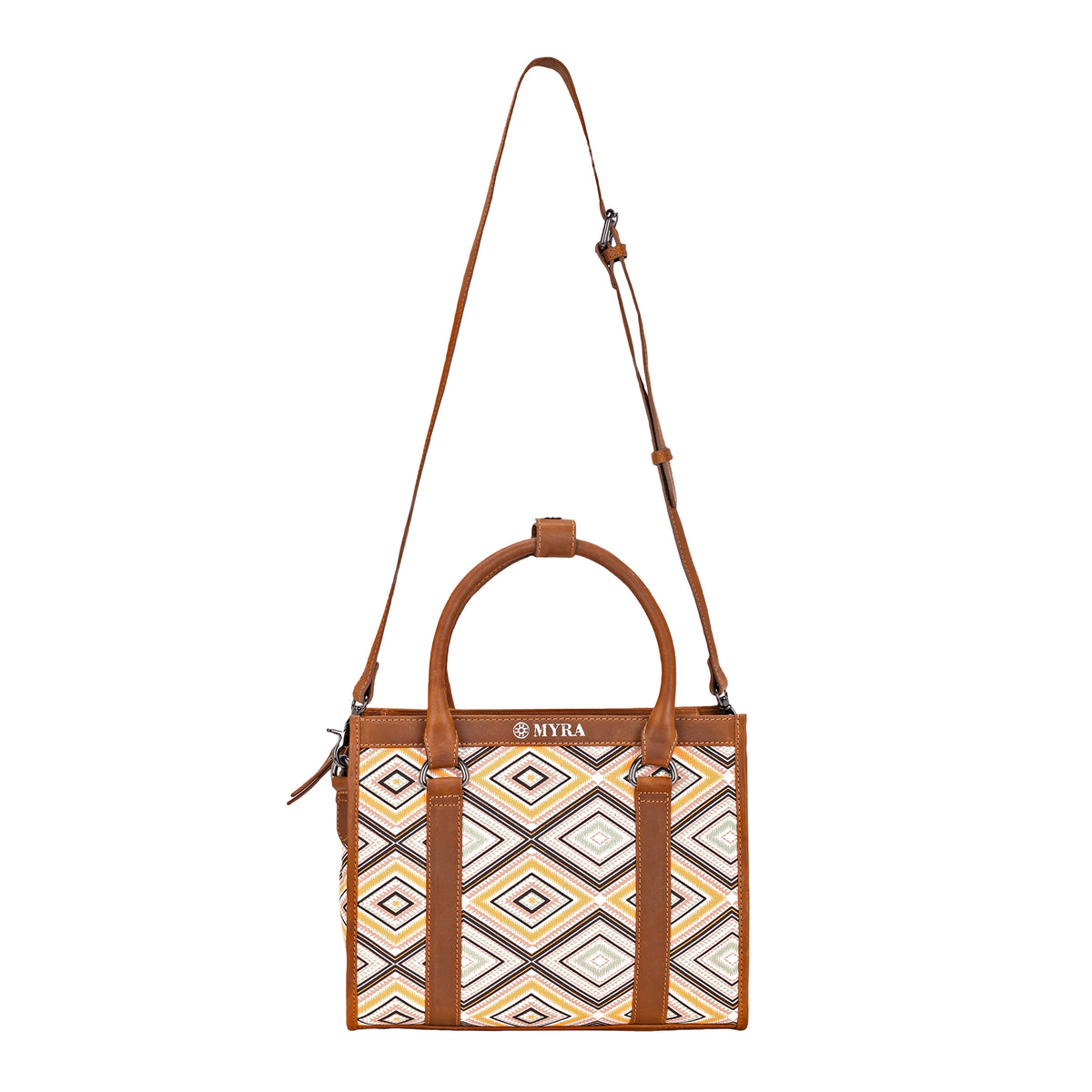 Nuevas Vistas Crossbody Bag in yellow and coral