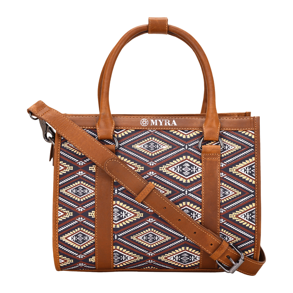 Nuevas Vistas Crossbody Bag in black and rust