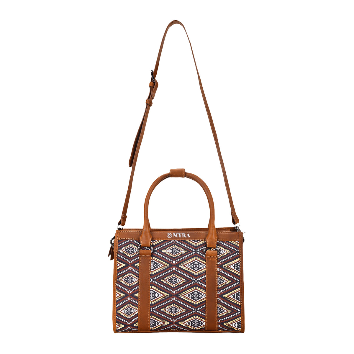 Nuevas Vistas Crossbody Bag in black and rust