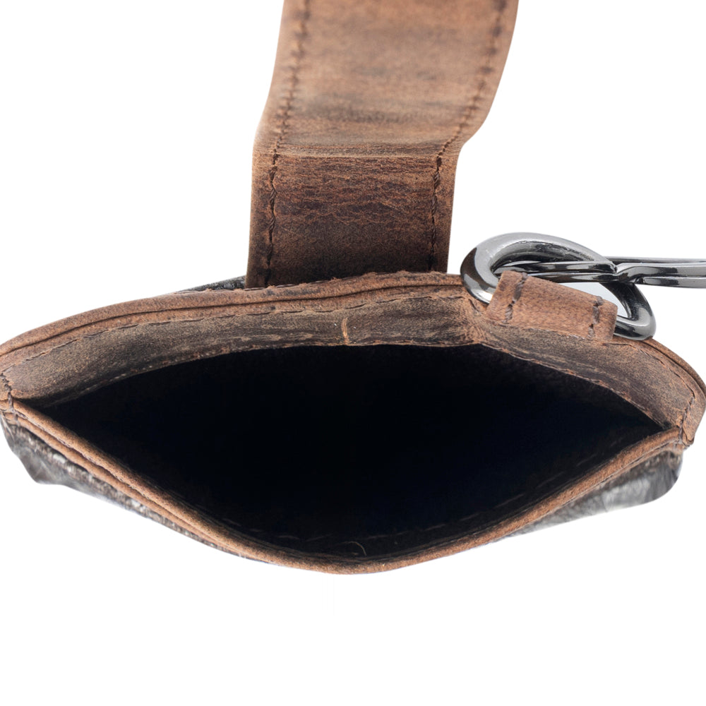 Roper Card Holder for Women in black with hair-on detail