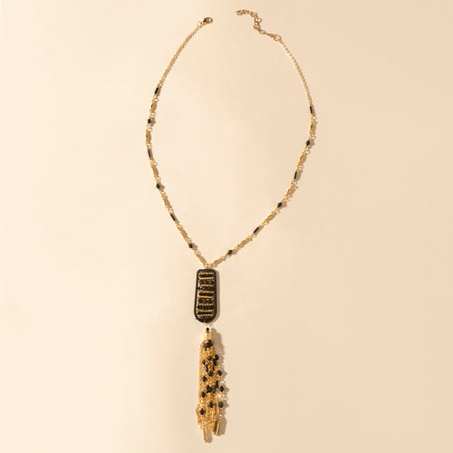 Trailstamp Pendant Necklace in Burnished Tan