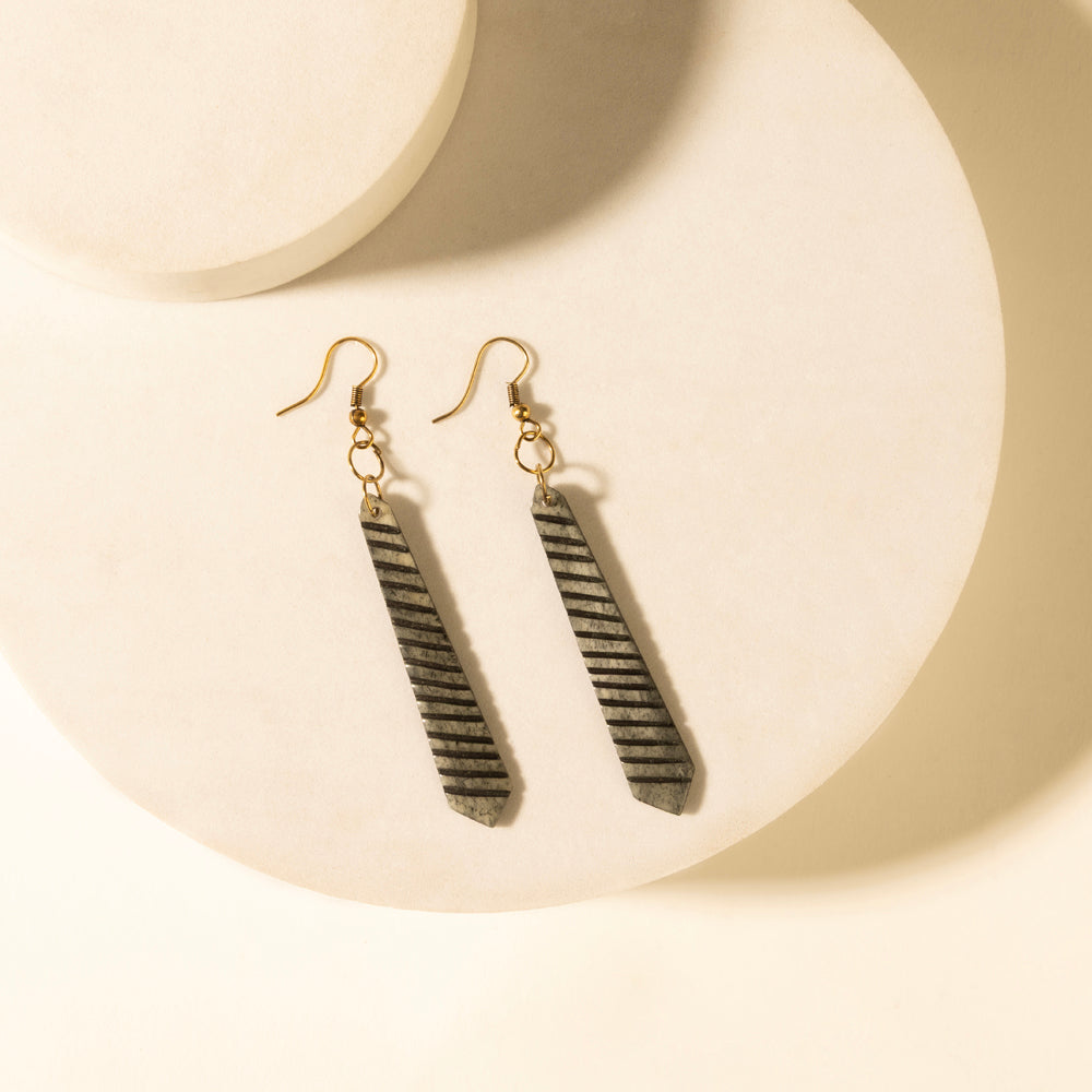 Driftline Drop Earrings in Iron Stripe