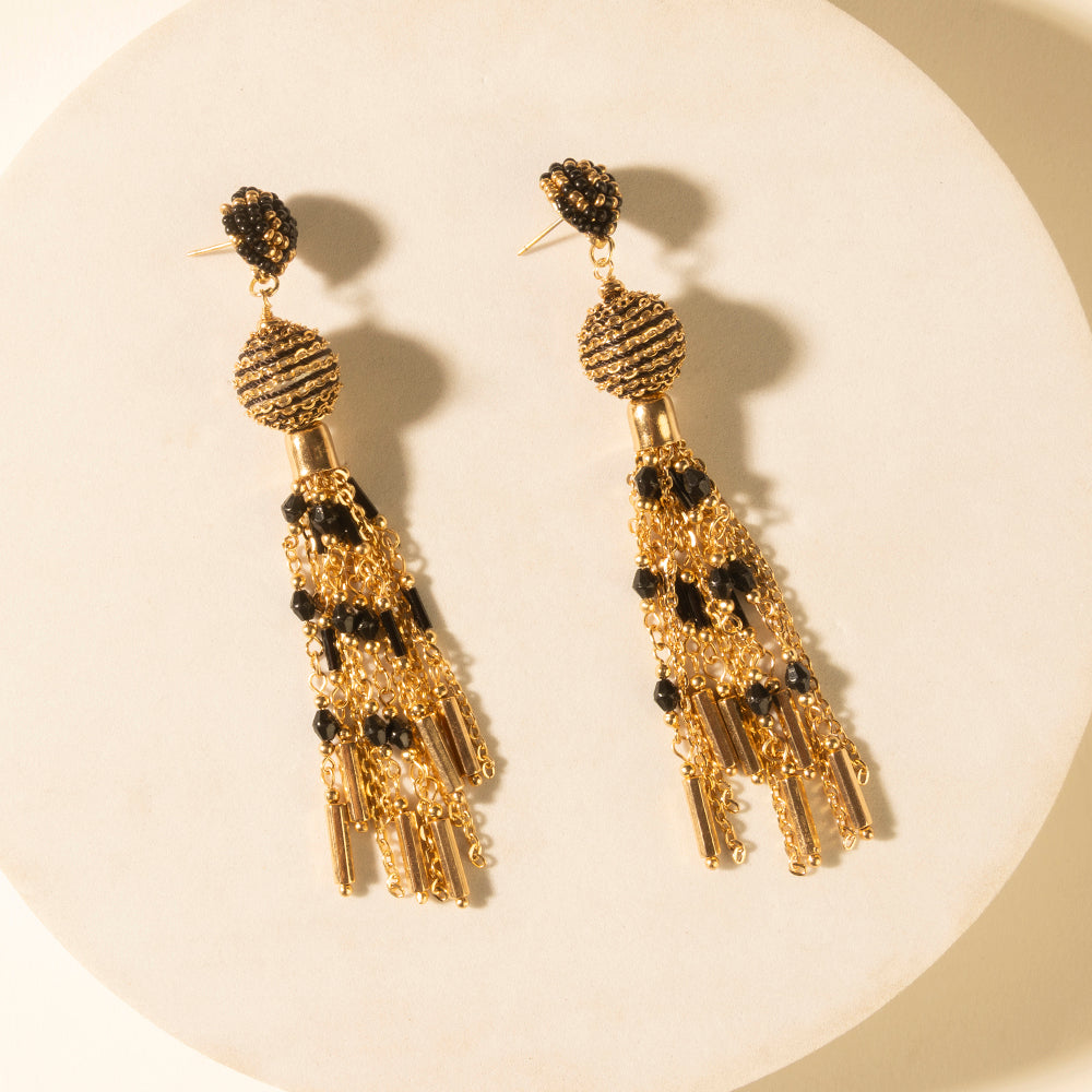 Belle Tassel Earrings in Burnished Amber