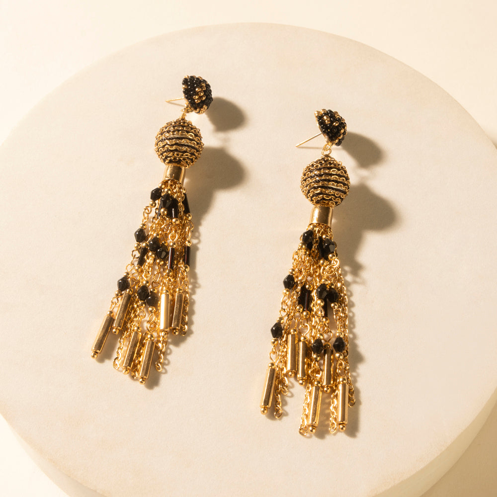 Belle Tassel Earrings in Burnished Amber